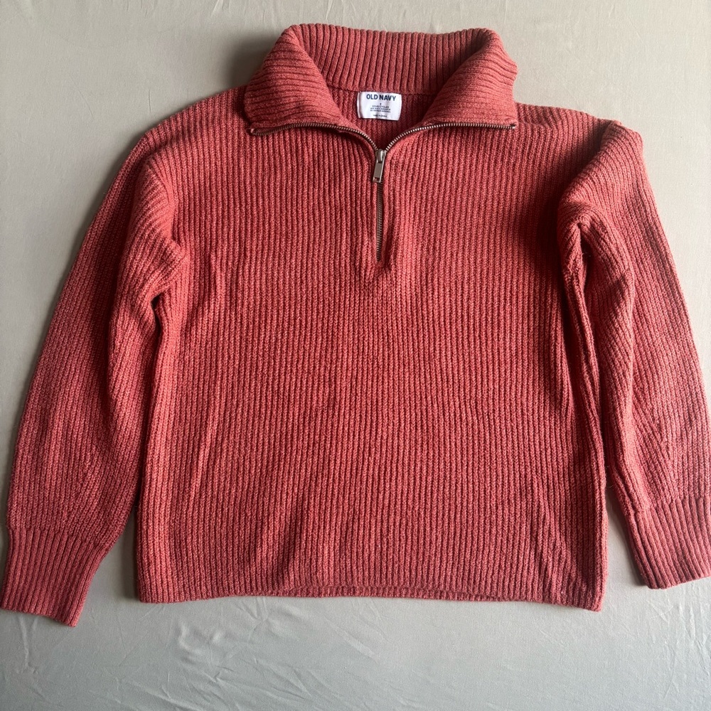 Old Navy Women's quarter-Zip Sweater Dusty Rose size S EUC cozy fall
